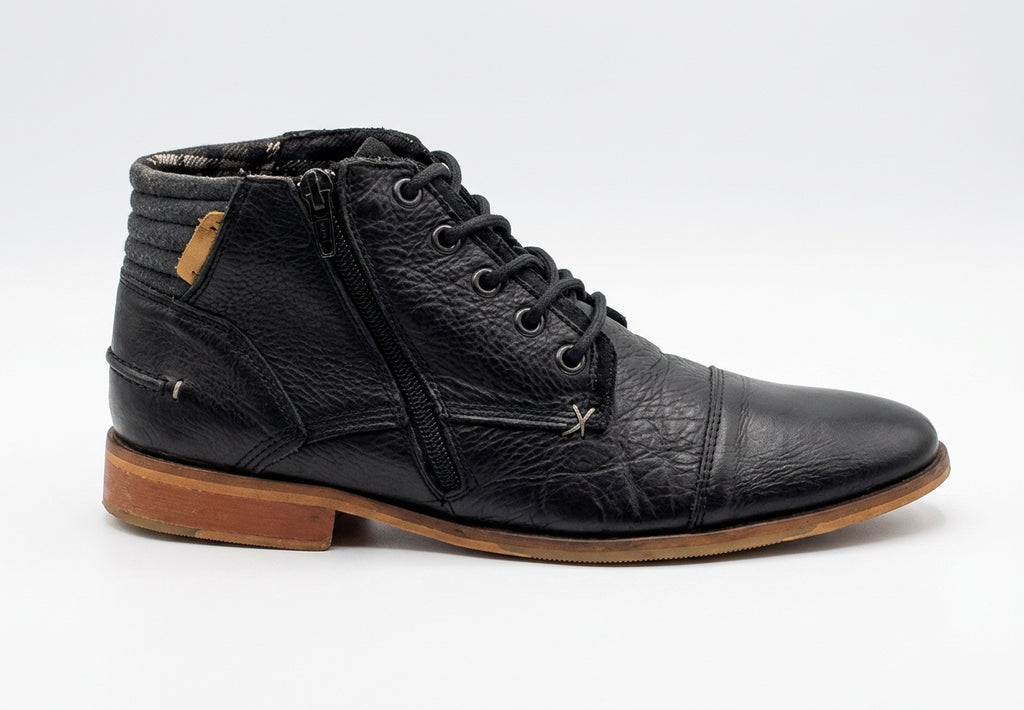Men's Dune Leather Boots With Side Zip