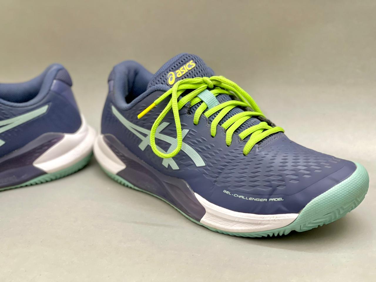 Asics Gel Challenger 14 Padel Navy Blue Green Shoes