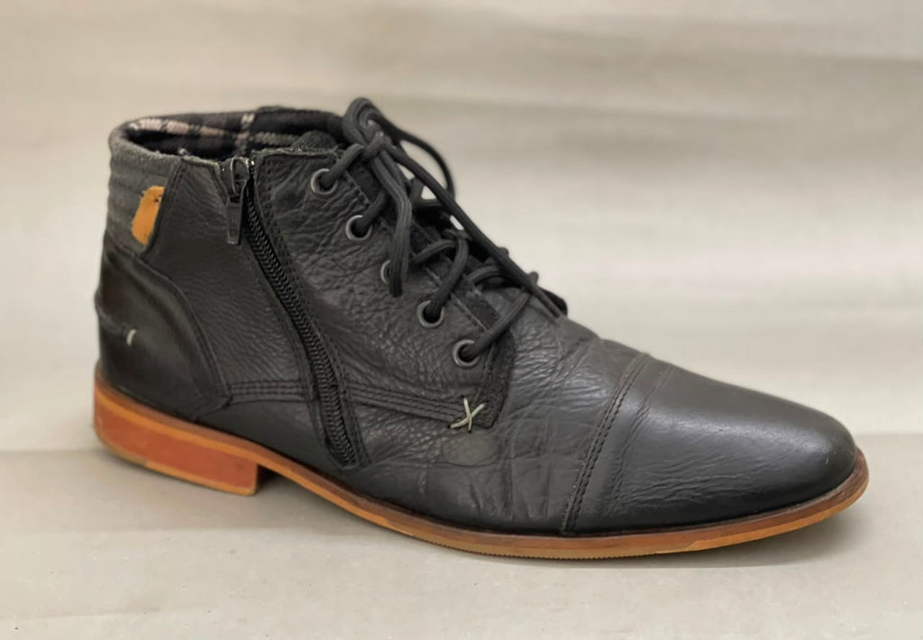 Men's Dune Leather Boots With Side Zip