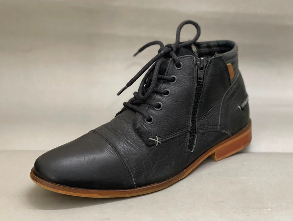 Men's Dune Leather Boots With Side Zip